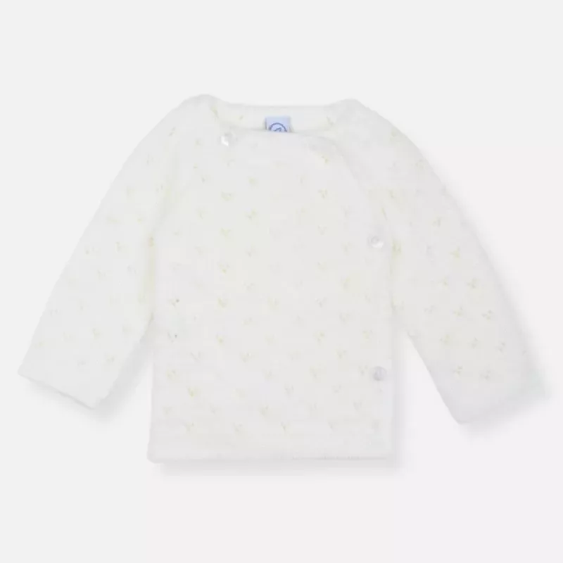 Brassière maille tricot ajourée - Écru - La Manufacture de Layette