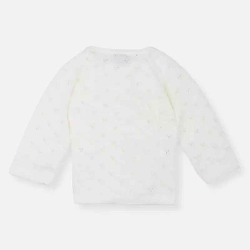 Brassière maille tricot ajourée - Écru - La Manufacture de Layette