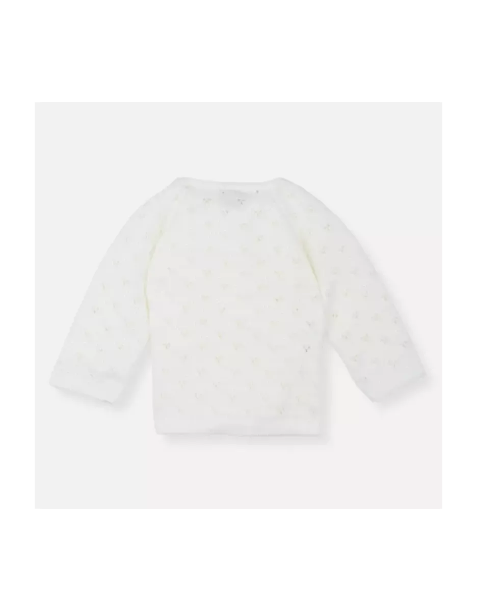 Brassière maille tricot ajourée - Écru - La Manufacture de Layette