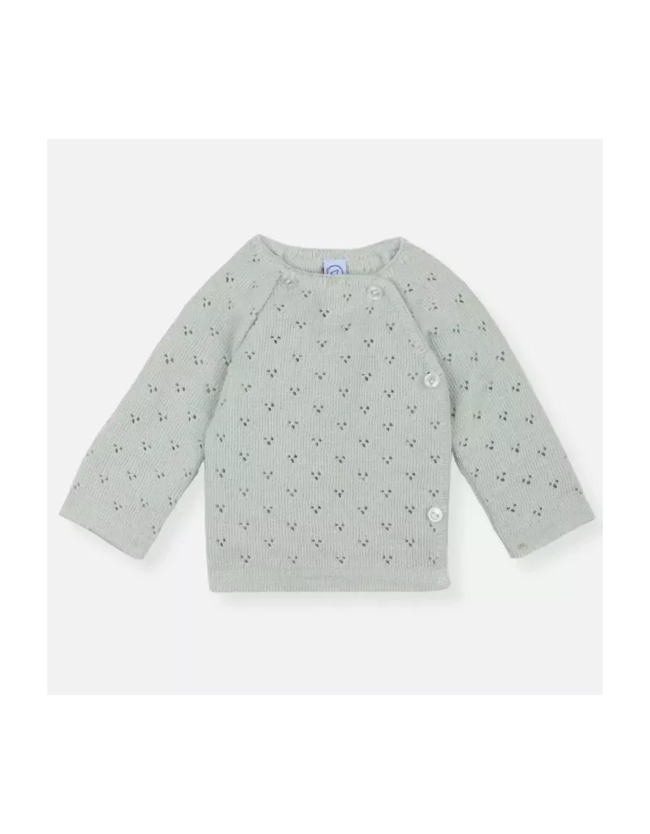 Brassière maille tricot ajourée - Vert Mercury - La Manufacture de Layette