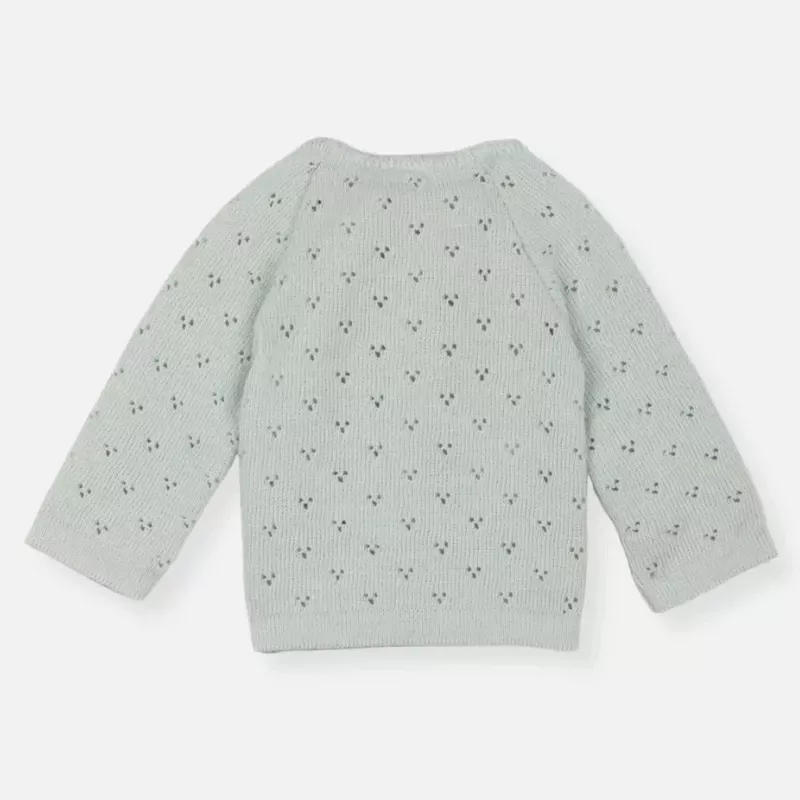 Brassière maille tricot ajourée - Vert Mercury - La Manufacture de Layette
