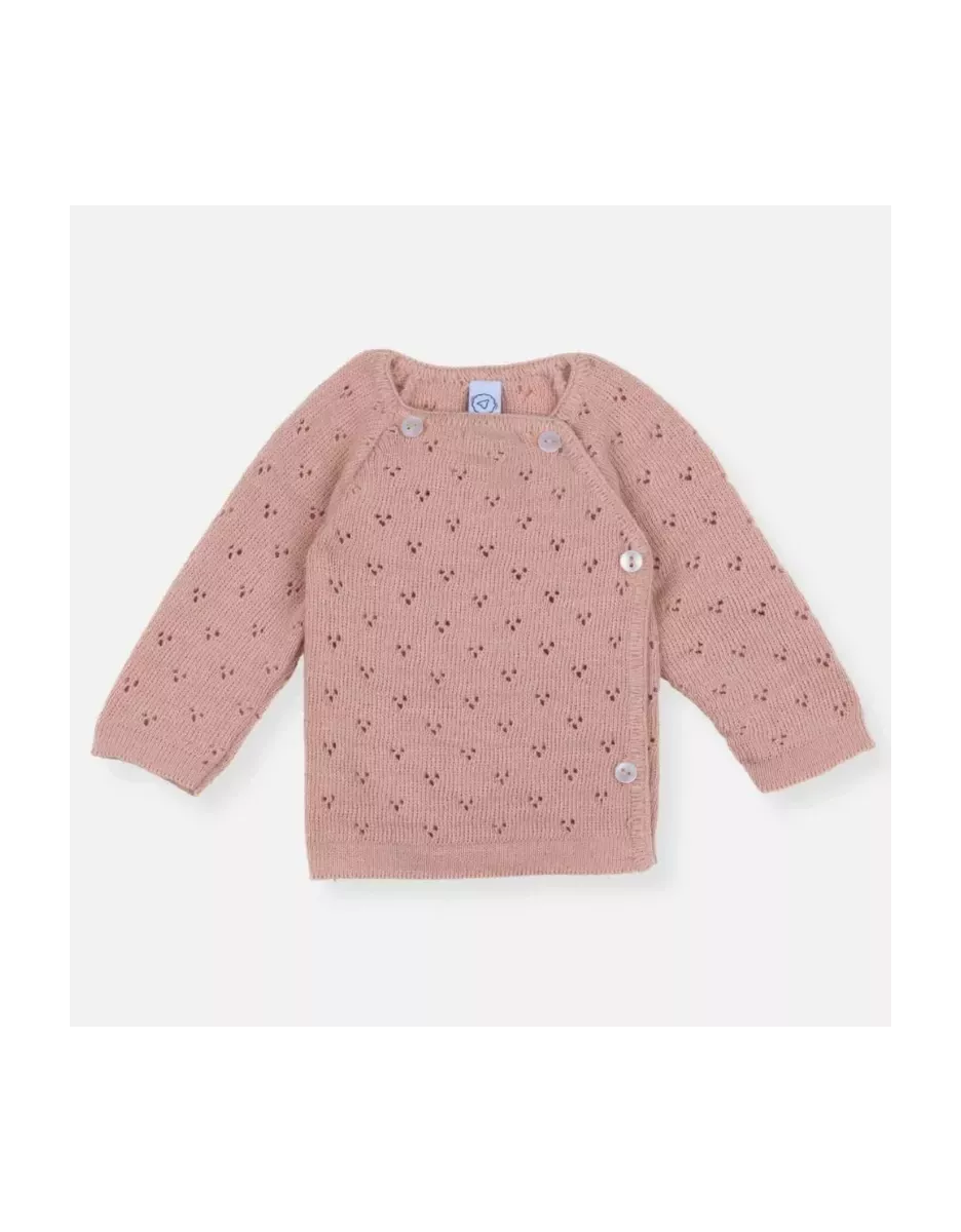 Brassière maille tricot ajourée - Rose Misty - La Manufacture de Layette