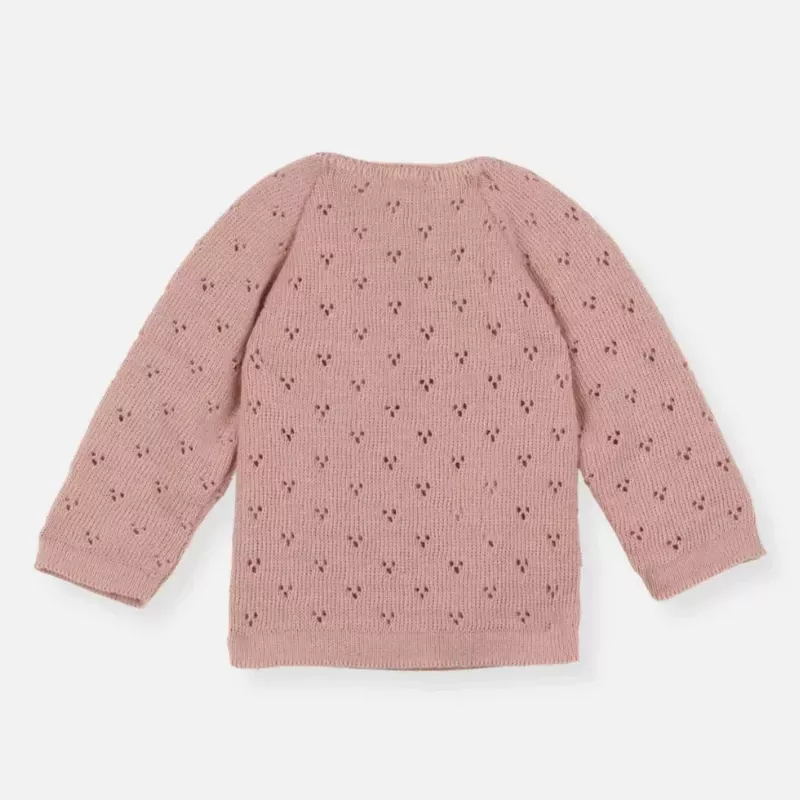 Brassière maille tricot ajourée - Rose Misty - La Manufacture de Layette