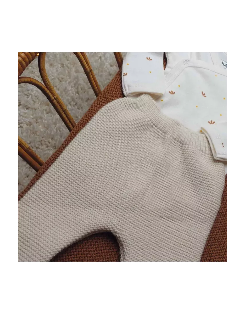 Pantalon maille tricot - Sable - Trois Kilos Sept