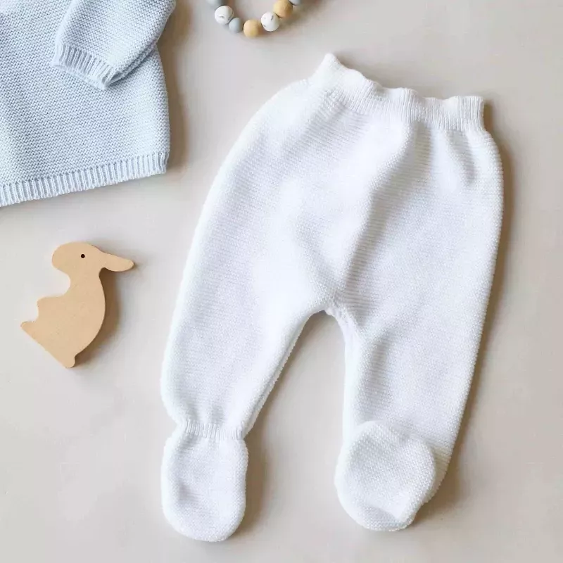 Pantalon maille tricot - Blanc - Trois Kilos Sept