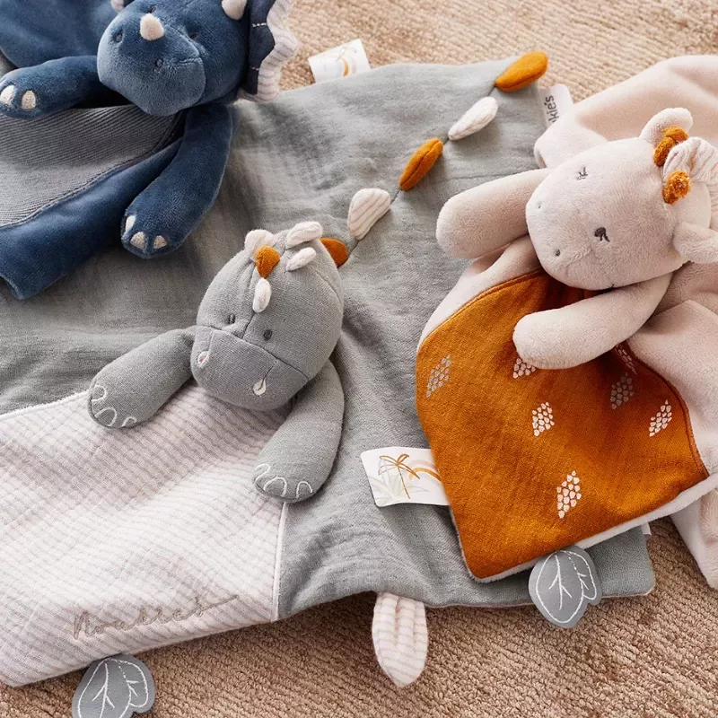 Doudou mousseline bio stégosaure Stegi - Noukie’s