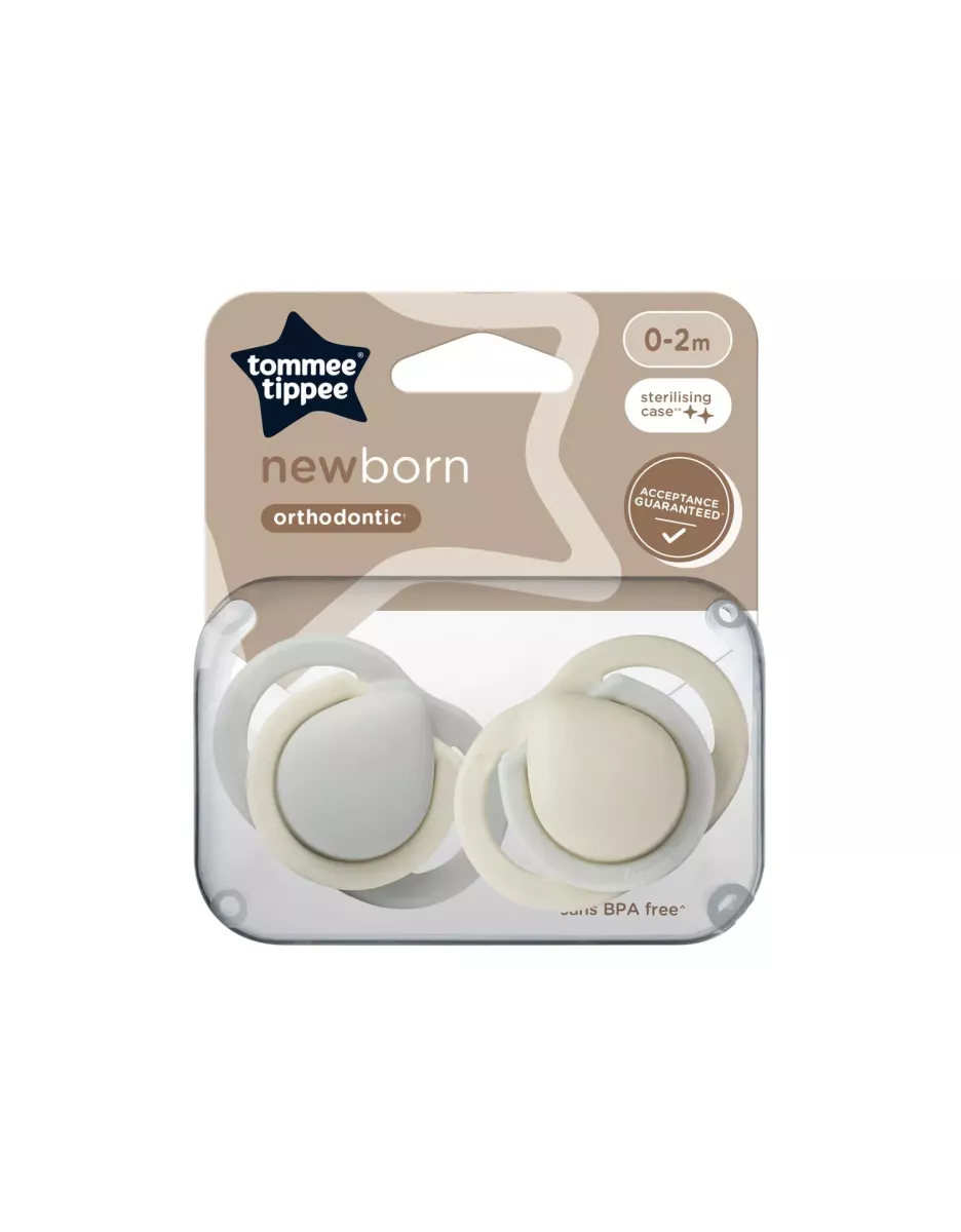 Lot de 2 sucettes nouveau-né 0 à 2 mois - Tommee Tippee