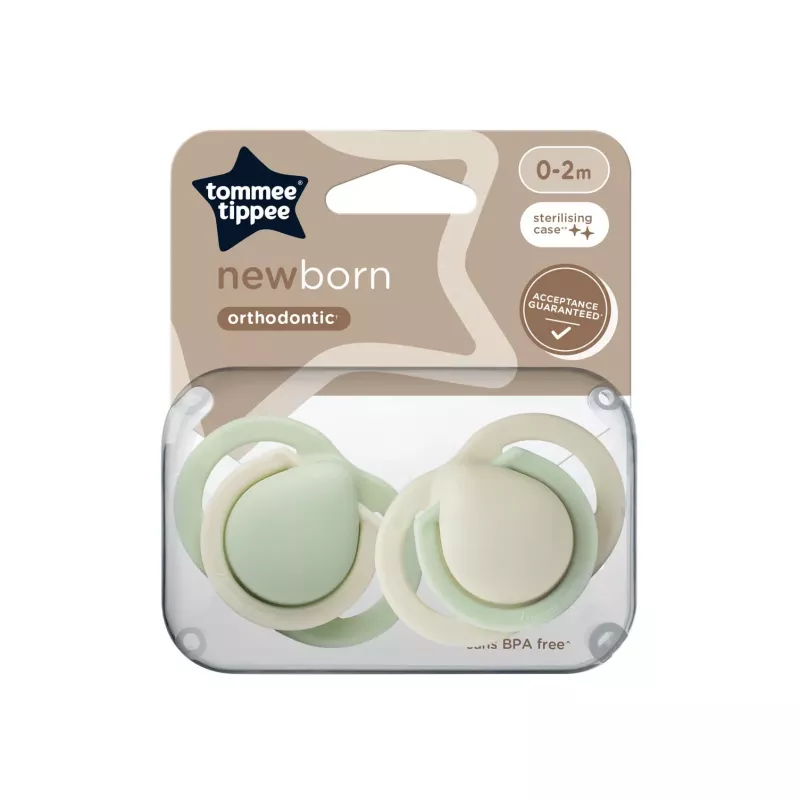 Lot de 2 sucettes nouveau-né 0 à 2 mois - Tommee Tippee