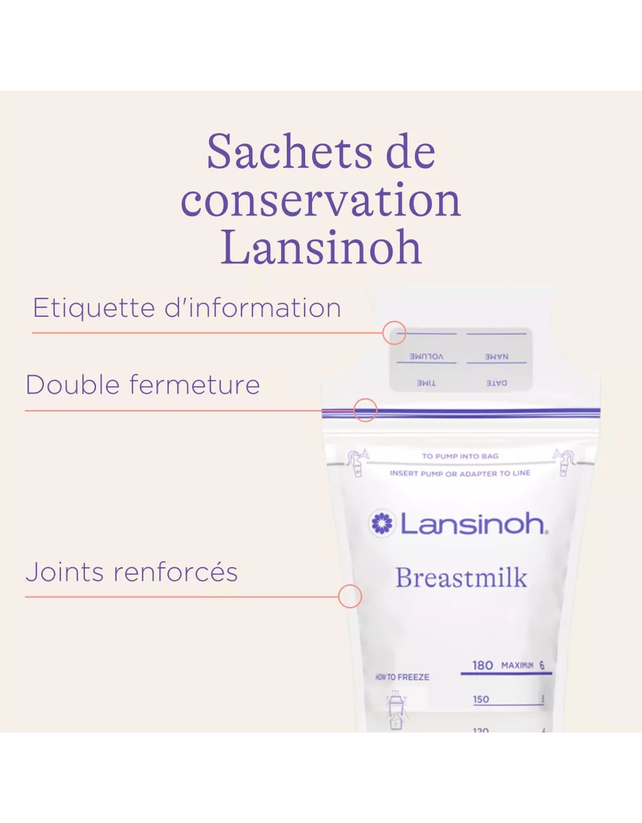 Sachets de conservation de lait maternel x25 - Lansinoh